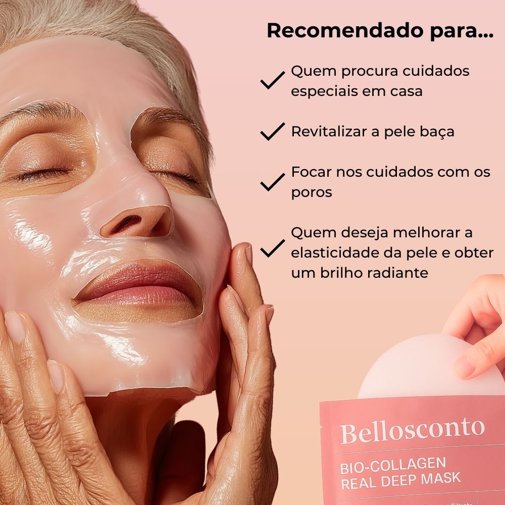 BIOMASK™ - 6 Máscara Rejuvenescedora de Bio - Colagénio - Comprar em Bello Sconto