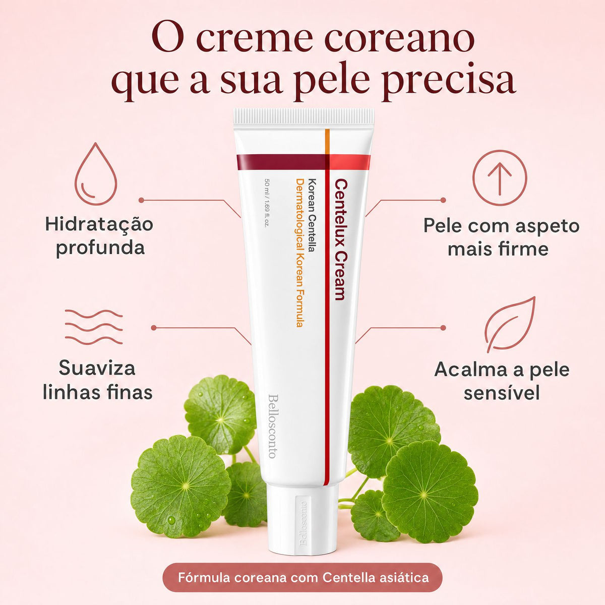 Creme Coreano de Centella Antienvelhecimento - Centelux™ - Comprar em BelloSconto 🇵🇹