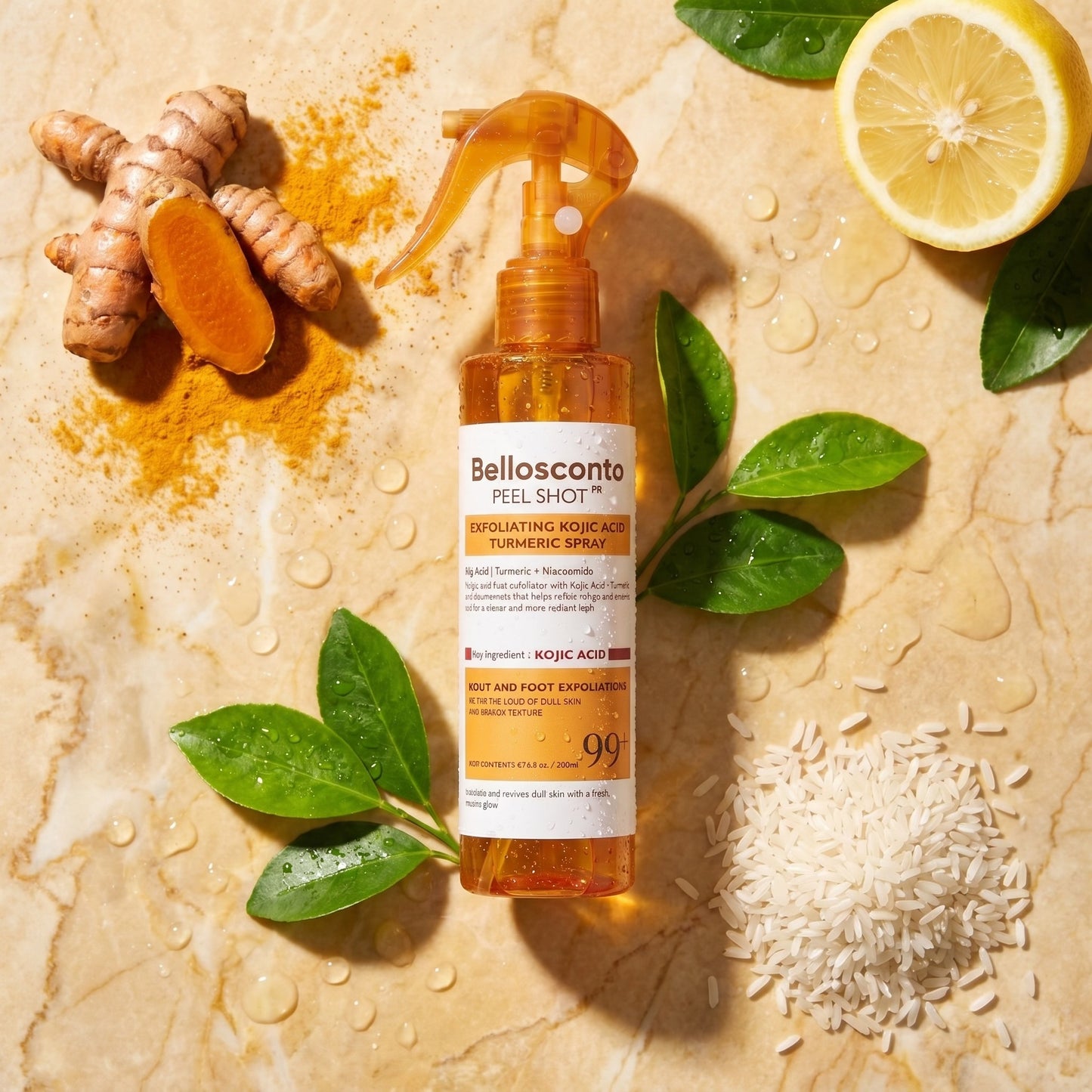 Spray Corporal Esfoliante com Ácido Kójico e Cúrcuma - GOLDEN PEEL™