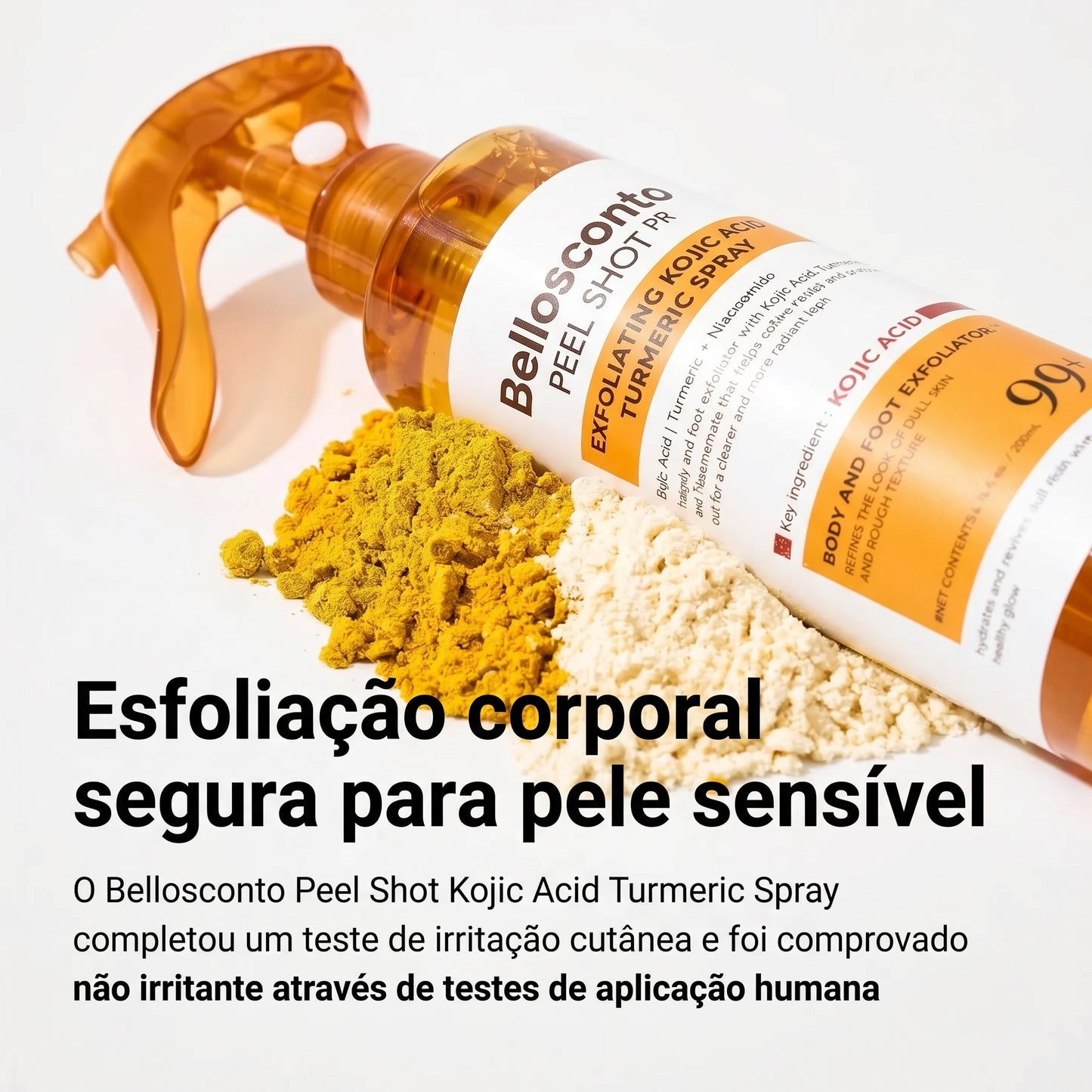 Spray Corporal Esfoliante com Ácido Kójico e Cúrcuma - GOLDEN PEEL™