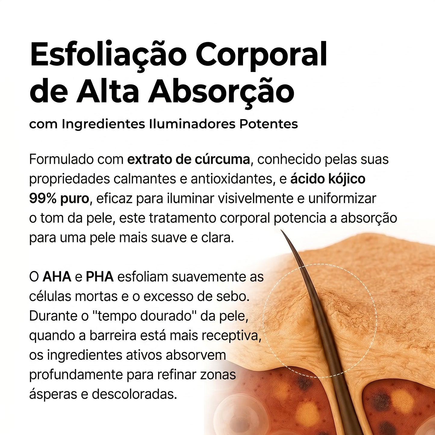 Spray Corporal Esfoliante com Ácido Kójico e Cúrcuma - GOLDEN PEEL™