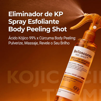 Spray Corporal Esfoliante com Ácido Kójico e Cúrcuma - GOLDEN PEEL™