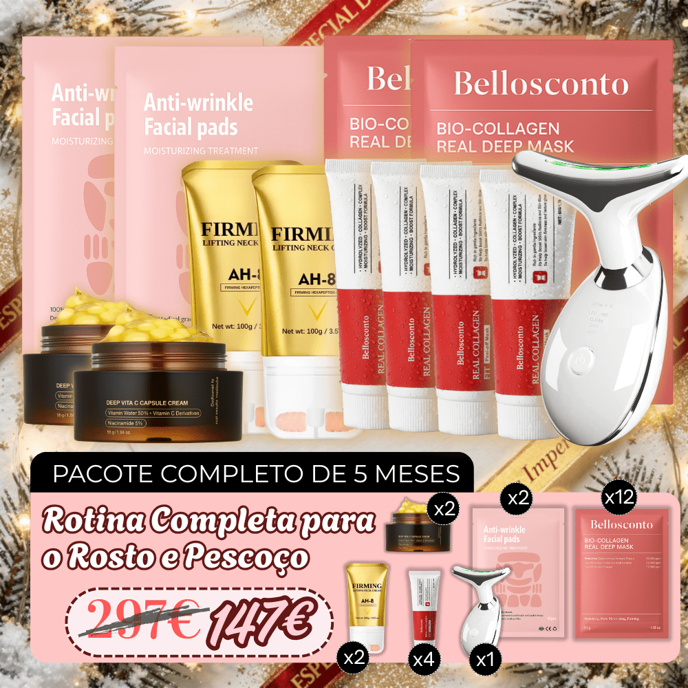 Pacote Cuidado Completo - Rotina para Rosto e Pescoço 3 Meses - Comprar em Bello Sconto