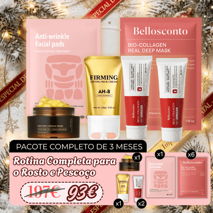 Pacote Cuidado Completo - Rotina para Rosto e Pescoço 3 Meses - Comprar em Bello Sconto